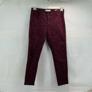 Social Standard red Leopard Print Women skinny Jeans size 6